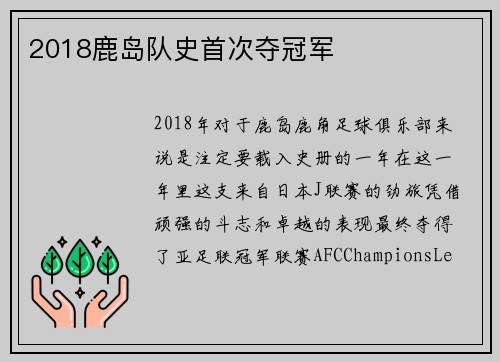 2018鹿岛队史首次夺冠军